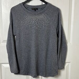 DG2 Gray Embellished Round Neck Sweater size XS
